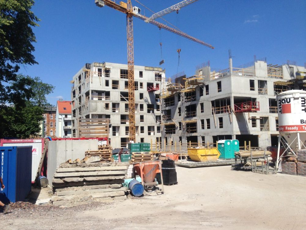 Wykop pod apartamentowce przy ul. Górnych Wałów w Gliwicach